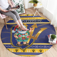 Barbados Christmas Round Carpet Bajan Map Santa Trident - Wonder Print Shop