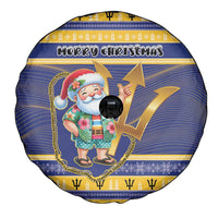 Barbados Christmas Spare Tire Cover Bajan Map Santa Trident - Wonder Print Shop