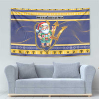 Barbados Christmas Tapestry Bajan Map Santa Trident - Wonder Print Shop