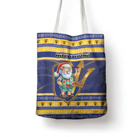 Barbados Christmas Tote Bag Bajan Map Santa Trident - Wonder Print Shop