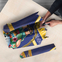 Barbados Christmas Umbrella Bajan Map Santa Trident - Wonder Print Shop