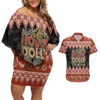 Howdy Christmas Couples Matching Off Shoulder Short Dress and Hawaiian Shirt Have a Holly Jolly Christmas - Wonder Print Shop