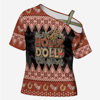 Howdy Christmas Cross Shoulder Shirt Have a Holly Jolly Christmas - Wonder Print Shop