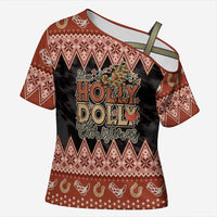 Howdy Christmas Cross Shoulder Shirt Have a Holly Jolly Christmas - Wonder Print Shop