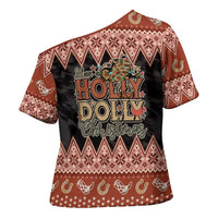 Howdy Christmas Cross Shoulder Shirt Have a Holly Jolly Christmas - Wonder Print Shop