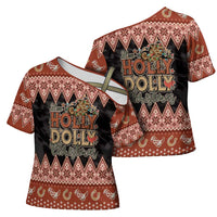 Howdy Christmas Cross Shoulder Shirt Have a Holly Jolly Christmas - Wonder Print Shop