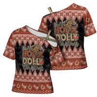 Howdy Christmas Cross Shoulder Shirt Have a Holly Jolly Christmas - Wonder Print Shop
