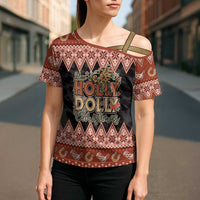 Howdy Christmas Cross Shoulder Shirt Have a Holly Jolly Christmas - Wonder Print Shop