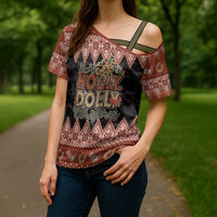Howdy Christmas Cross Shoulder Shirt Have a Holly Jolly Christmas - Wonder Print Shop
