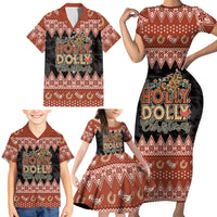 Howdy Christmas Family Matching Short Sleeve Bodycon Dress and Hawaiian Shirt Have a Holly Jolly Christmas - Wonder Print Shop