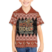 Howdy Christmas Family Matching Short Sleeve Bodycon Dress and Hawaiian Shirt Have a Holly Jolly Christmas - Wonder Print Shop