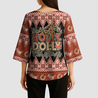Howdy Christmas Kimono Sleeve Blouse Have a Holly Jolly Christmas - Wonder Print Shop