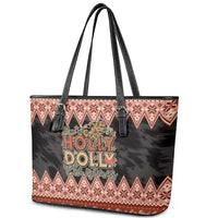 Howdy Christmas Leather Tote Bag Have a Holly Jolly Christmas - Wonder Print Shop