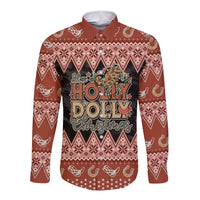 Howdy Christmas Long Sleeve Button Shirt Have a Holly Jolly Christmas - Wonder Print Shop