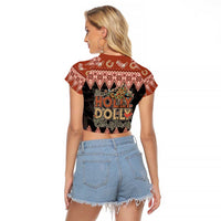 Howdy Christmas Raglan Cropped T Shirt Have a Holly Jolly Christmas - Wonder Print Shop