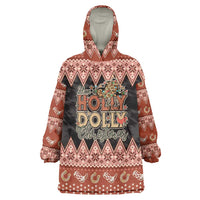Howdy Christmas Wearable Blanket Hoodie Have a Holly Jolly Christmas - Wonder Print Shop