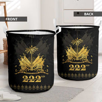 Ayiti 222nd Independence Day Anniversary Laundry Basket Haiti Gold VeVe Pattern - Wonder Print Shop