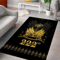 Ayiti 222nd Independence Day Anniversary Area Rug Haiti Gold VeVe Pattern - Wonder Print Shop