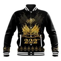 Ayiti 222nd Independence Day Anniversary Baseball Jacket Haiti Gold VeVe Pattern - Wonder Print Shop