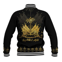 Ayiti 222nd Independence Day Anniversary Baseball Jacket Haiti Gold VeVe Pattern - Wonder Print Shop