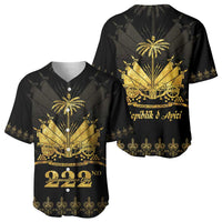 Ayiti 222nd Independence Day Anniversary Baseball Jersey Haiti Gold VeVe Pattern LT01