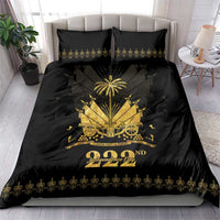 Ayiti 222nd Independence Day Anniversary Bedding Set Haiti Gold VeVe Pattern - Wonder Print Shop