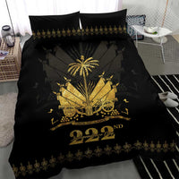 Ayiti 222nd Independence Day Anniversary Bedding Set Haiti Gold VeVe Pattern - Wonder Print Shop