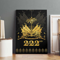 Ayiti 222nd Independence Day Anniversary Canvas Wall Art Haiti Gold VeVe Pattern - Wonder Print Shop