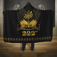 Ayiti 222nd Independence Day Anniversary Hooded Blanket Haiti Gold VeVe Pattern - Wonder Print Shop