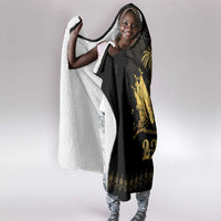 Ayiti 222nd Independence Day Anniversary Hooded Blanket Haiti Gold VeVe Pattern - Wonder Print Shop