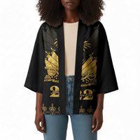 Ayiti 222nd Independence Day Anniversary Kimono Haiti Gold VeVe Pattern - Wonder Print Shop