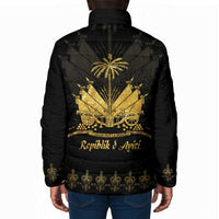 Ayiti 222nd Independence Day Anniversary Padded Jacket Haiti Gold VeVe Pattern - Wonder Print Shop