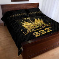 Ayiti 222nd Independence Day Anniversary Quilt Bed Set Haiti Gold VeVe Pattern - Wonder Print Shop