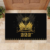 Ayiti 222nd Independence Day Anniversary Rubber Doormat Haiti Gold VeVe Pattern - Wonder Print Shop