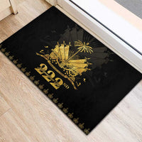 Ayiti 222nd Independence Day Anniversary Rubber Doormat Haiti Gold VeVe Pattern - Wonder Print Shop