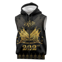 Ayiti 222nd Independence Day Anniversary Sleeveless Zip Hoodie Haiti Gold VeVe Pattern - Wonder Print Shop