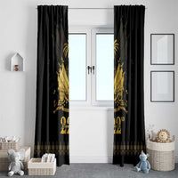 Ayiti 222nd Independence Day Anniversary Window Curtain Haiti Gold VeVe Pattern - Wonder Print Shop