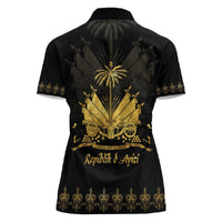 Ayiti 222nd Independence Day Anniversary Women Polo Shirt Haiti Gold VeVe Pattern LT01