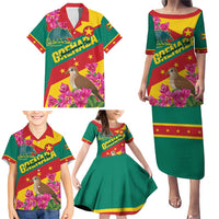 Personalized Grenada Independence Day 1974 Family Matching Puletasi and Hawaiian Shirt La Gwinad Dove Armadillo Together - Wonder Print Shop