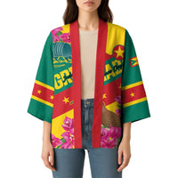 Personalized Grenada Independence Day 1974 Kimono La Gwinad Dove Armadillo Together - Wonder Print Shop