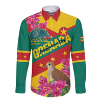 Personalized Grenada Independence Day 1974 Long Sleeve Button Shirt La Gwinad Dove Armadillo Together - Wonder Print Shop