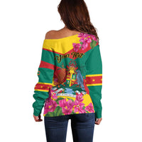 Personalized Grenada Independence Day 1974 Off Shoulder Sweater La Gwinad Dove Armadillo Together - Wonder Print Shop