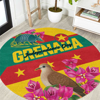Grenada Independence Day 1974 Round Carpet La Gwinad Dove Armadillo Together - Wonder Print Shop