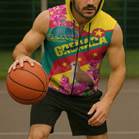 Personalized Grenada Independence Day 1974 Sleeveless Zip Hoodie La Gwinad Dove Armadillo Together - Wonder Print Shop