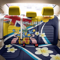 Turks and Caicos Islands Back Car Seat Cover Coat Of Arms Tropical Flowers