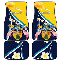 Turks and Caicos Islands Car Mats Coat Of Arms Tropical Flowers
