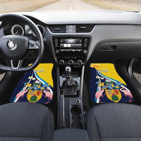 Turks and Caicos Islands Car Mats Coat Of Arms Tropical Flowers