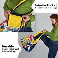 Turks and Caicos Islands Grocery Bag Coat Of Arms Tropical Flowers