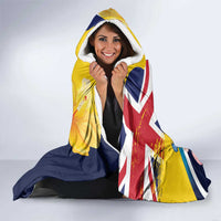 Turks and Caicos Islands Hooded Blanket Coat Of Arms Tropical Flowers
