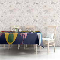 Turks and Caicos Islands Tablecloth Coat Of Arms Tropical Flowers